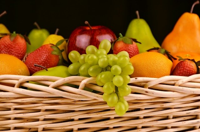 A basket full of fresh fruits