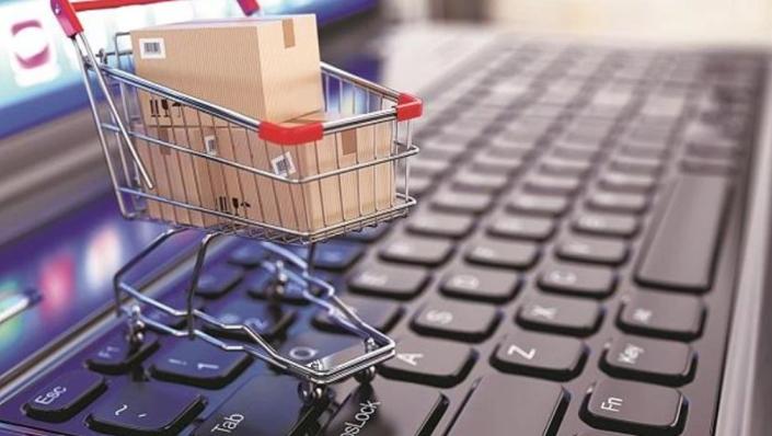 shopping cart on a keyboard