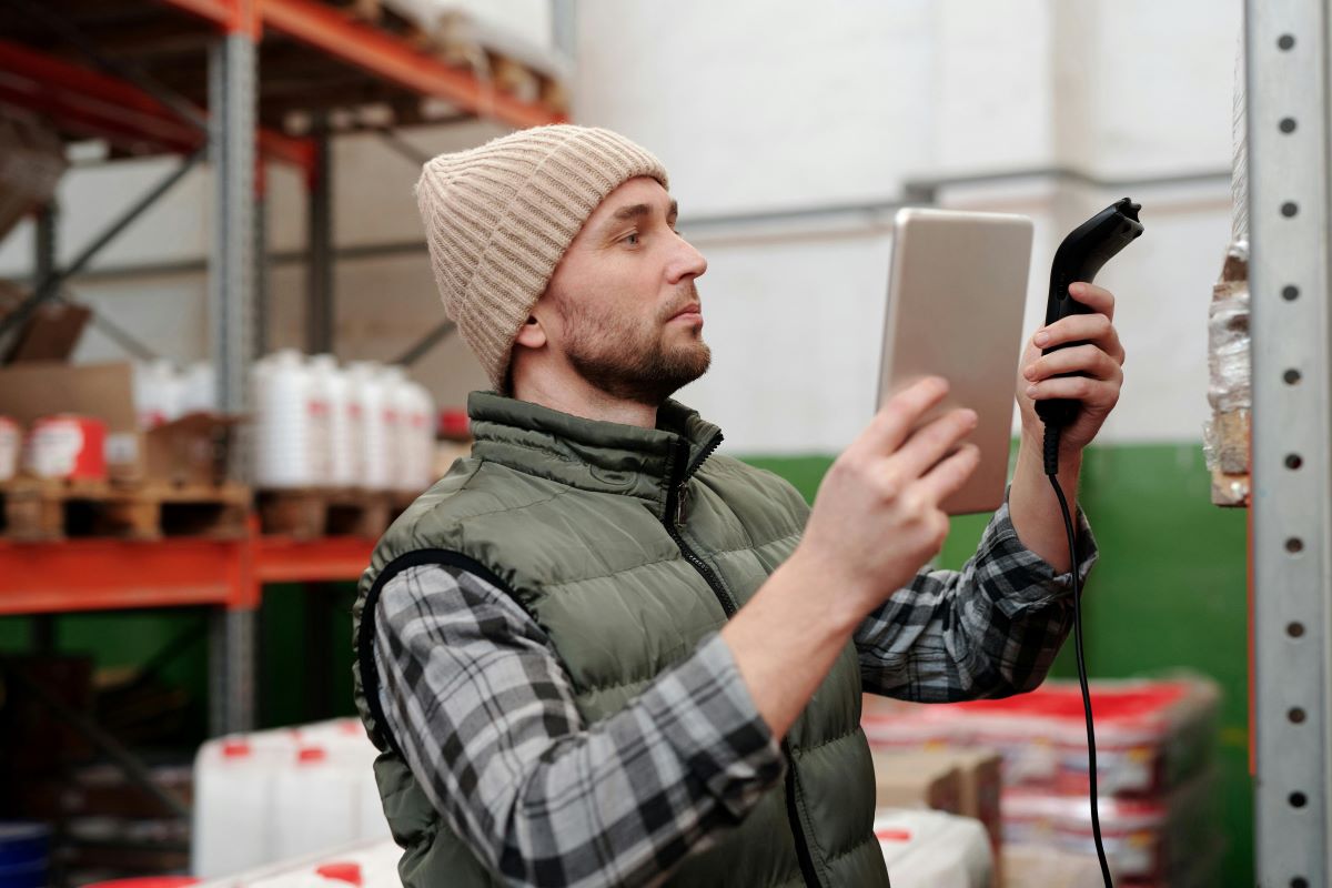 A man doing inventory management