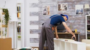a handyman engaged in home maintenance